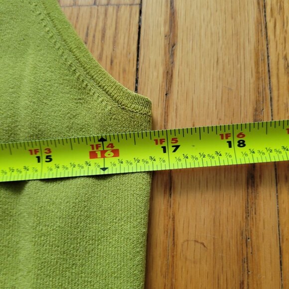 Talbots Lime Green Sleeveless V-Neck Knit Tank Top Rayon/Nylon Blend Womens M - Picture 7 of 7